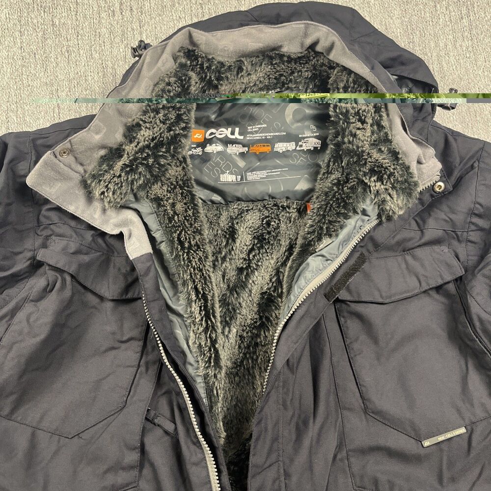 RIDE Cell 5 Cell Series Mens Ski Snowboard Jacket Hooded Full Zip Dark Blue Lrg